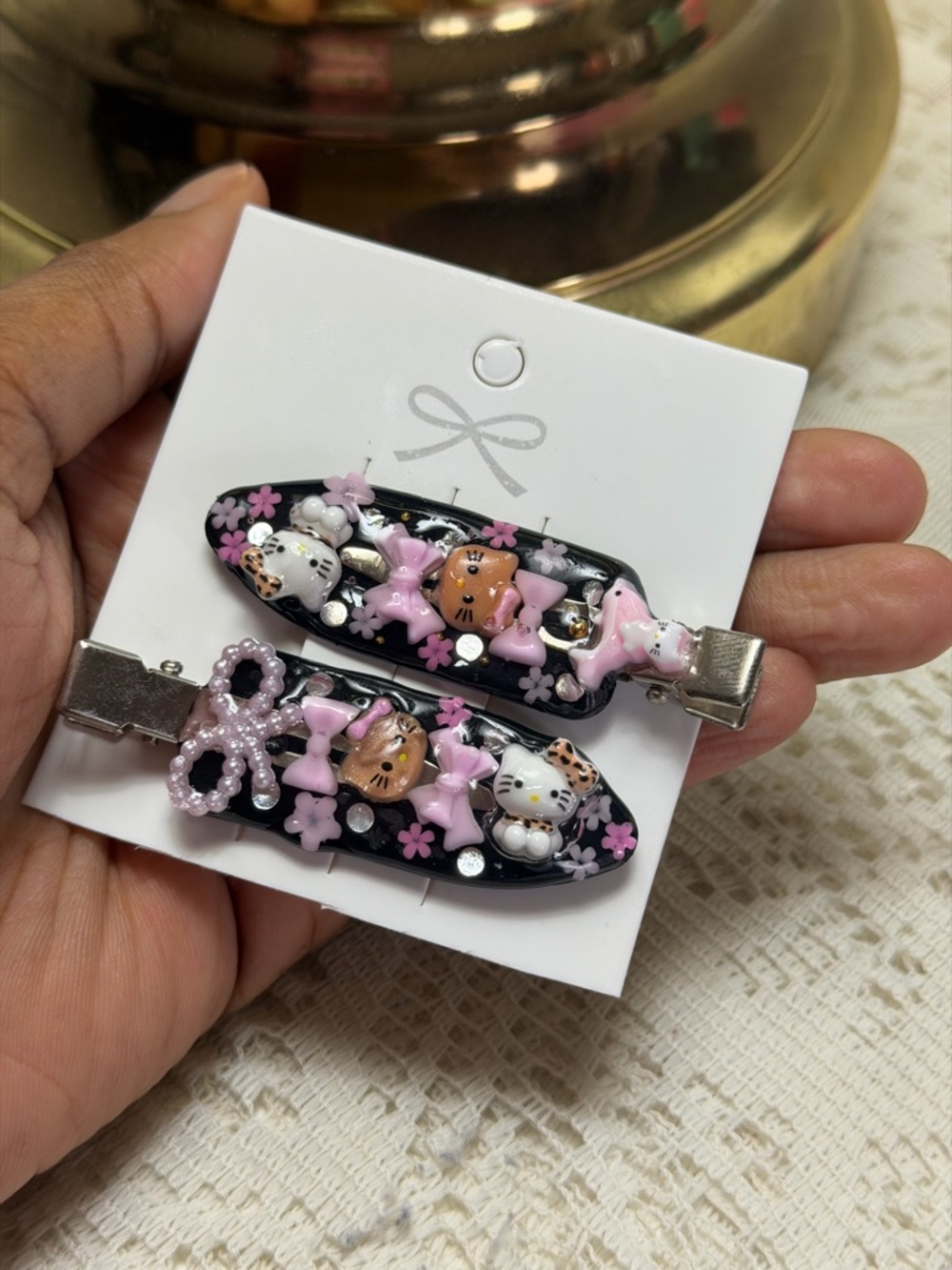 Sanrio Hello Kitty Handmade Junk Hair Clips